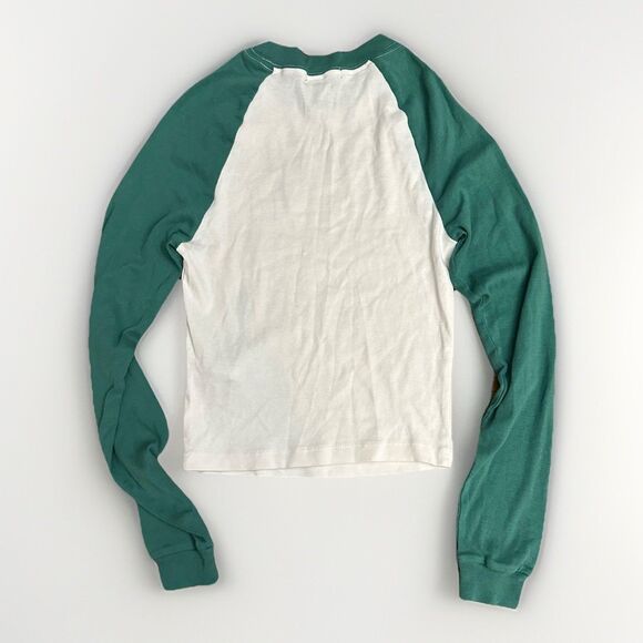 Forever 21 Size Medium Graphic Tee Baseball Raglan Sleeves Take Care of Nature - Picture 2 of 8